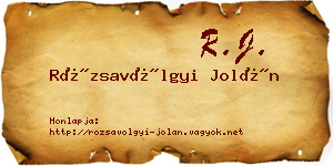 Rózsavölgyi Jolán névjegykártya